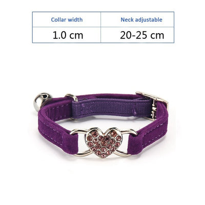 Collar Ajustable de Felpa para Perro y Gato con Diamante de Agua y Cascabel - Image 13