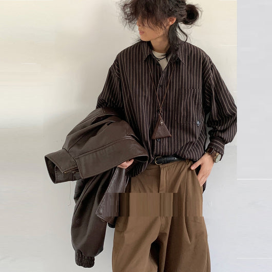 Camisa Universitaria Retro Otoño Manga Larga Oversized - Image 11