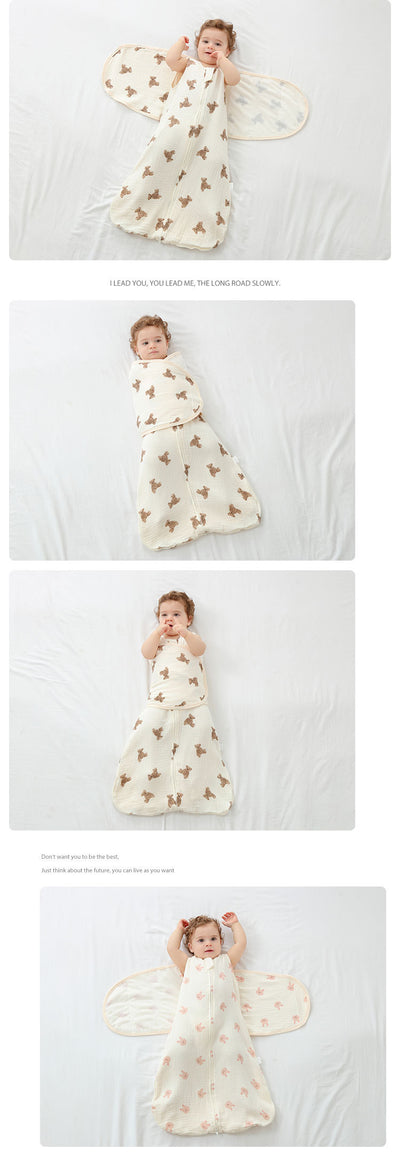 Saco de Dormir Bebé Algodón Gasa 4 Capas con Faja Antisobresaltos - Image 39