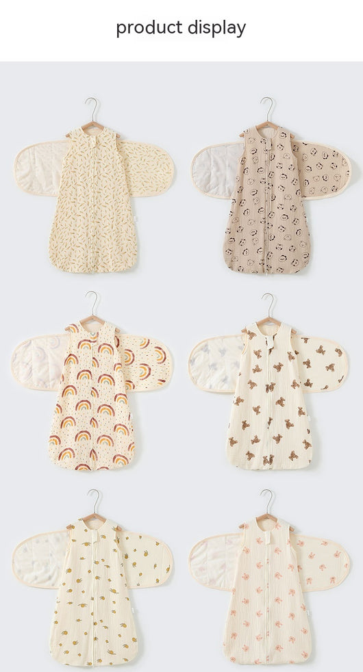 Saco de Dormir Bebé Algodón Gasa 4 Capas con Faja Antisobresaltos - Image 40