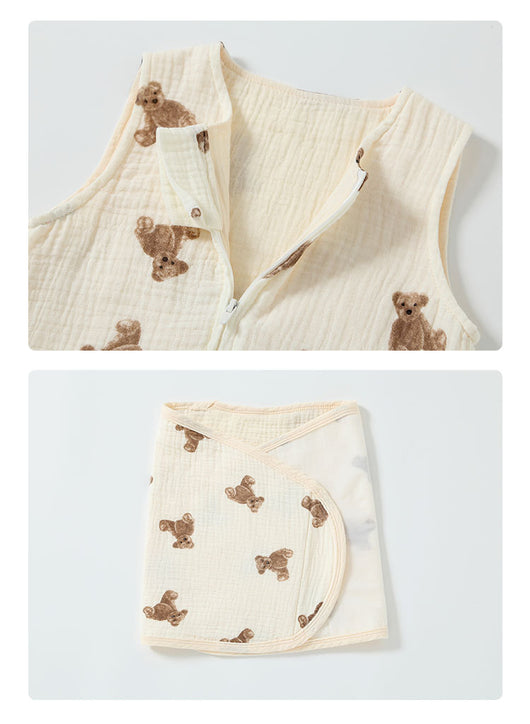 Saco de Dormir Bebé Algodón Gasa 4 Capas con Faja Antisobresaltos - Image 41