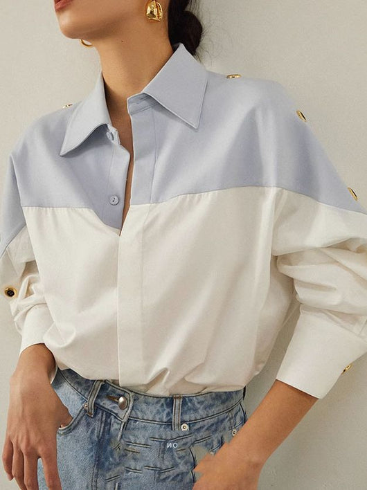 Blusa Francesa de Alto Grado con Combinación de Colores - Image 26