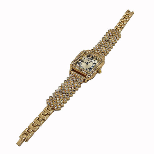 Reloj para Mujer con Diamantes Completos Pulseras Juego Cuadrado Estrella Cielo - Image 13