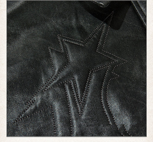 Chaqueta de Cuero PU Vintage Lavado Retro Unisex - Image 8