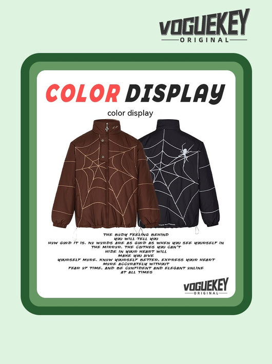 Chaqueta de Cuero PU con Bordado de Telaraña - Estilo Universitario Unisex Trendy - Image 7