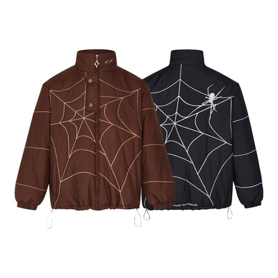 Chaqueta de Cuero PU con Bordado de Telaraña - Estilo Universitario Unisex Trendy - Image 14