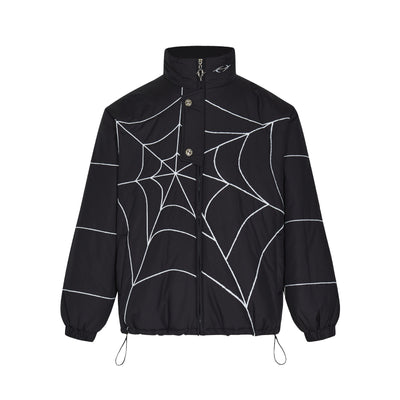 Chaqueta de Cuero PU con Bordado de Telaraña - Estilo Universitario Unisex Trendy - Image 15