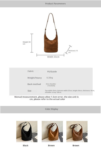 Bolsas Bucket de Ante Vintage para Mujer - Image 19