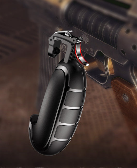 Black mobile phone gaming grip with an ergonomic handle and a silver trigger button for enhanced gameplay. - Image 9