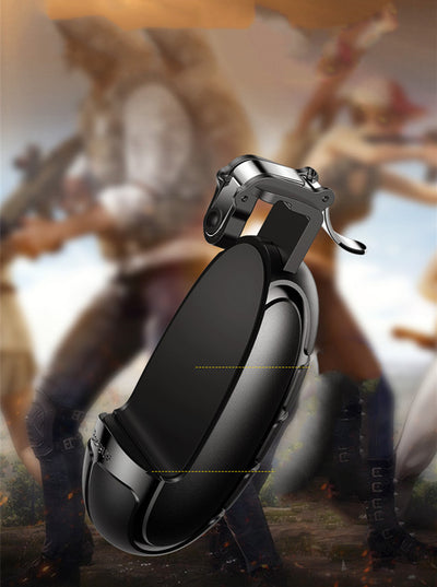 Black mobile phone gaming grip with an ergonomic handle and a silver trigger button for enhanced gameplay. - Image 13