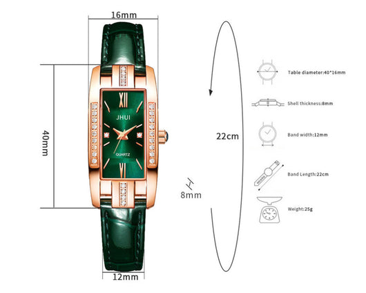Reloj de Cuero para Mujer con Juego de Joyas Coordinadas de Tres Piezas - Image 6