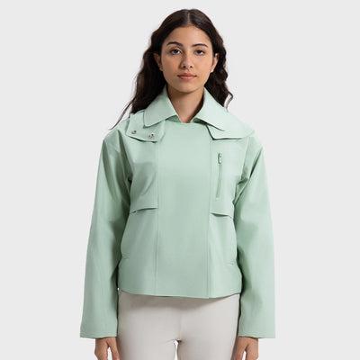 Gabardina Corta Impermeable y Transpirable para Mujer con Capucha Desmontable - Image 7