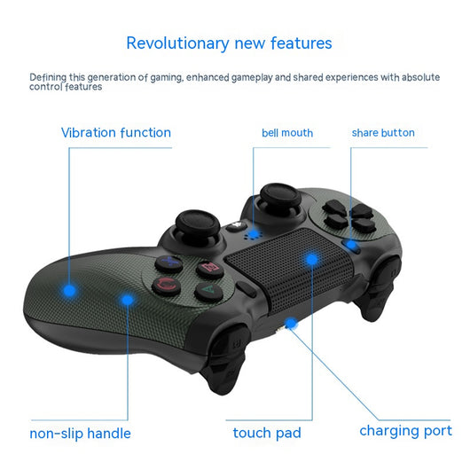 Wireless Bluetooth game controller in dark gray and bright yellow with textured grips, dual analog sticks, and a D-pad. - Image 11