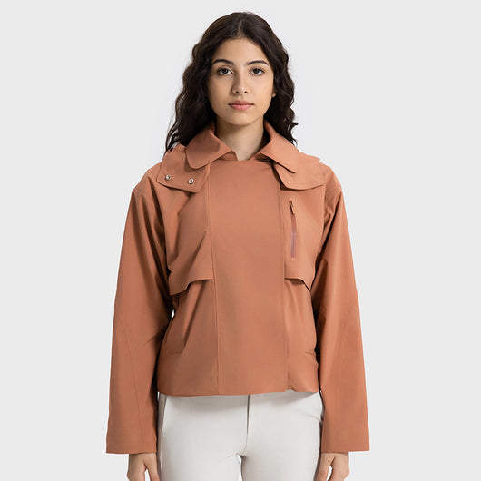 Gabardina Corta Impermeable y Transpirable para Mujer con Capucha Desmontable - Image 17