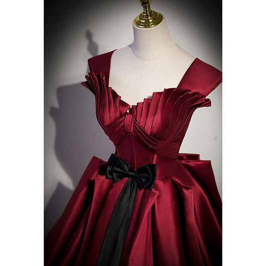 Vestido de Novia Rojo Satinado para Anfitriona - Image 15