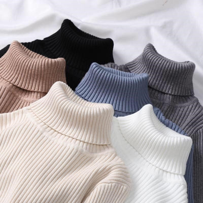 Suéter Cuello Alto Mujer Colores Sólidos - Abrigo Invierno - Image 13