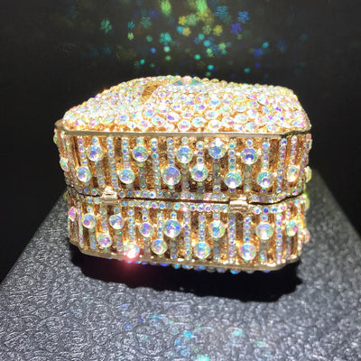 Bolso de Noche Cuadrado Brillante con Cristales de Diamante para Mujer - Image 17