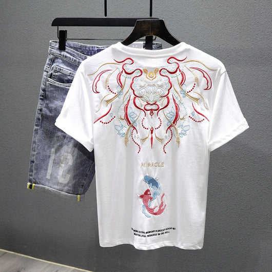 Camiseta Bordada de Manga Corta para Hombre Xingshi - Image 21