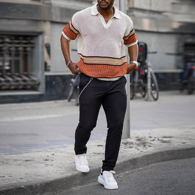 Polera de Lana Tejida Manga Corta para Hombre - Confort Estival - Image 8