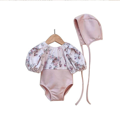 Traje de Baño para Bebé Estampado Floral con Gorro Protector - Image 16