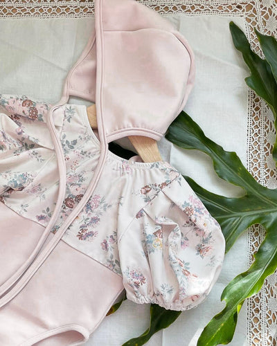 Traje de Baño para Bebé Estampado Floral con Gorro Protector - Image 17