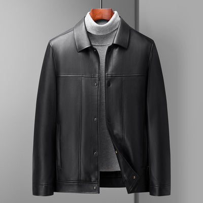 Chaqueta de Cuero Polo Hombre Mediana Edad - Diseño Multicolor Elegante - Image 19