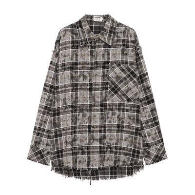 Camisa Cuadriculada Suelta de Manga Larga - Image 10