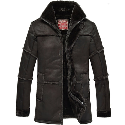 Chaqueta de Cuero Clásica Mediana para Hombre - Image 17