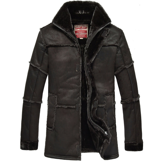 Chaqueta de Cuero Clásica Mediana para Hombre - Image 17