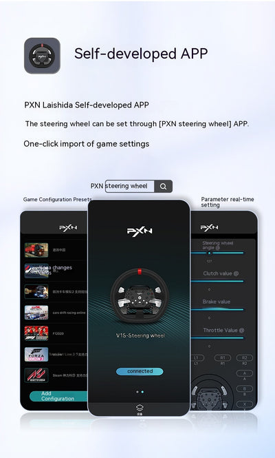 Volante de Carreras PXN V10 con Retroalimentación de Fuerza para PC, Xbox One y PS4 - Image 25