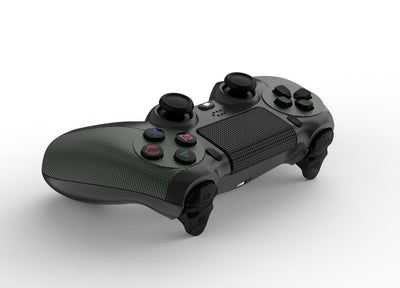 Wireless Bluetooth game controller in dark gray and bright yellow with textured grips, dual analog sticks, and a D-pad. - Image 20