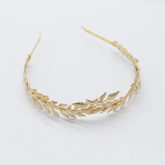 Diadema Nupcial de Hojas Doradas Corona de Aleación - Image 13