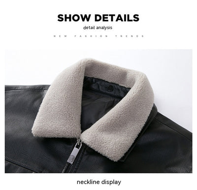 Chaqueta de Cuero Casual para Hombre - Otoño e Invierno - Image 14