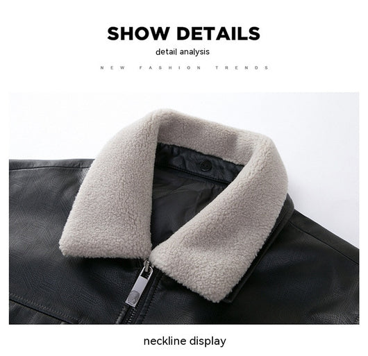 Chaqueta de Cuero Casual para Hombre - Otoño e Invierno - Image 14