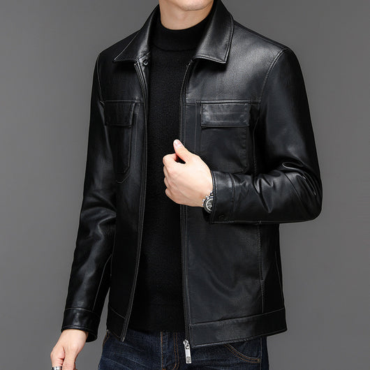 Chaqueta de Cuero Casual para Hombre - Otoño e Invierno - Image 22