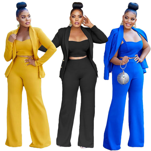 Conjunto de Tres Piezas: Saco, Chaleco y Pantalón de Pierna Ancha - Image 13