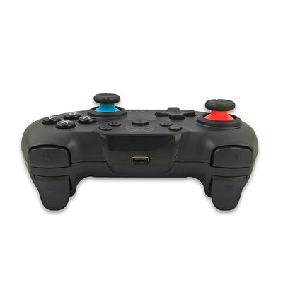 Dark gray wireless Bluetooth gamepad with red accents, dual analog sticks, D-pad, and action buttons for gaming. - Image 10