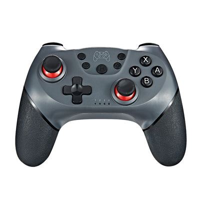 Dark gray wireless Bluetooth gamepad with red accents, dual analog sticks, D-pad, and action buttons for gaming. - Image 19