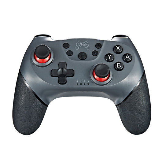 Dark gray wireless Bluetooth gamepad with red accents, dual analog sticks, D-pad, and action buttons for gaming. - Image 19