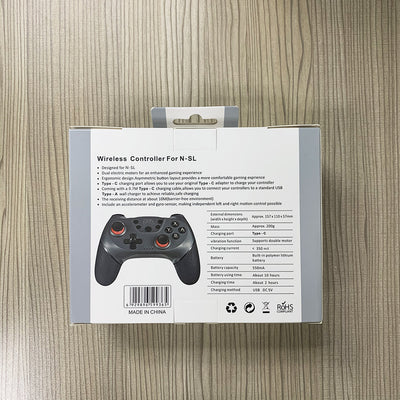 Dark gray wireless Bluetooth gamepad with red accents, dual analog sticks, D-pad, and action buttons for gaming. - Image 20