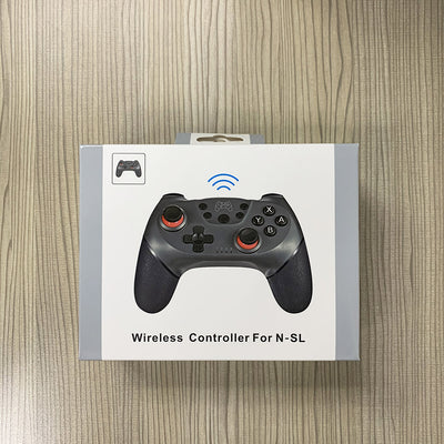 Dark gray wireless Bluetooth gamepad with red accents, dual analog sticks, D-pad, and action buttons for gaming. - Image 21