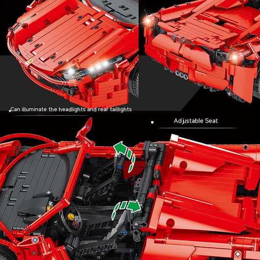 Auto Deportivo Rojo Spider con Control Remoto Doble y Bloques de Construcción - Image 9