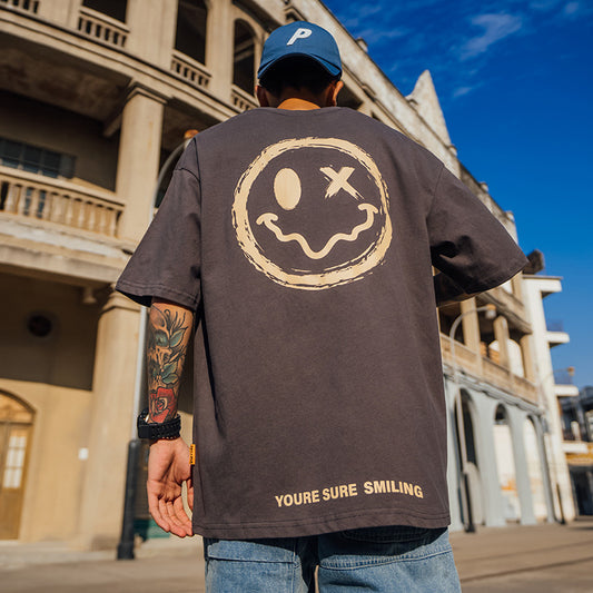 Playera Sonriente para Hombre de Manga Corta