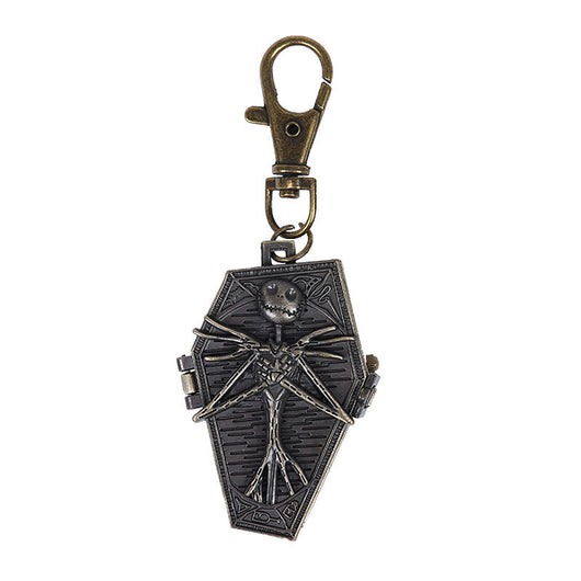 Reloj de Bolsillo Calavera Gótico Cadena Plateada Negro - Image 2