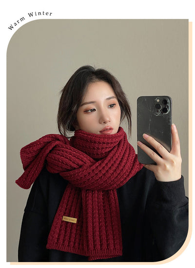 Bufanda Tejida Harajuku Estilo Coreano para Mujer - Gruesa y Cálida - Image 15