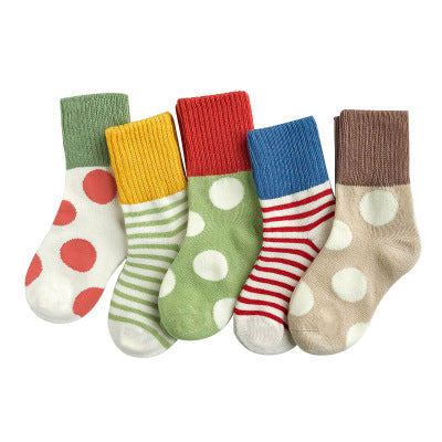 Calcetines de bebé de algodón con animales bordados y rayas coloridas - Image 19