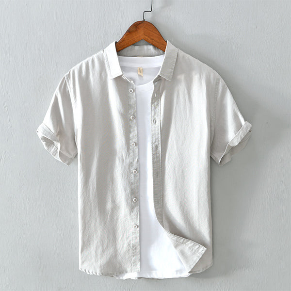 Camisa de Lino NEVIO con Mangas Enrolladas - Comodidad y Estilo