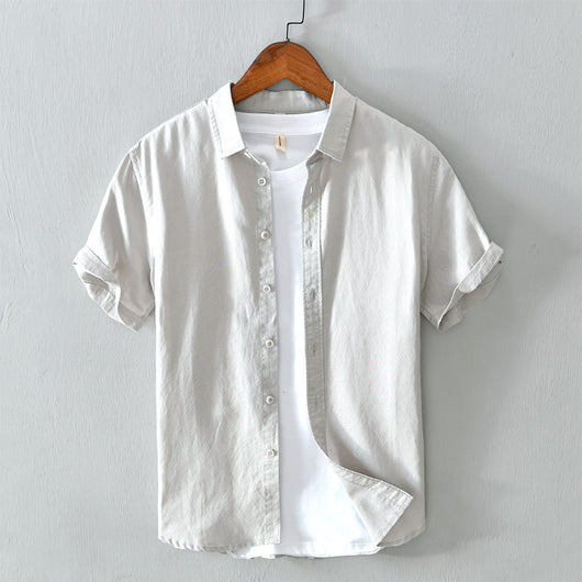 Camisa de Lino NEVIO con Mangas Enrolladas - Comodidad y Estilo