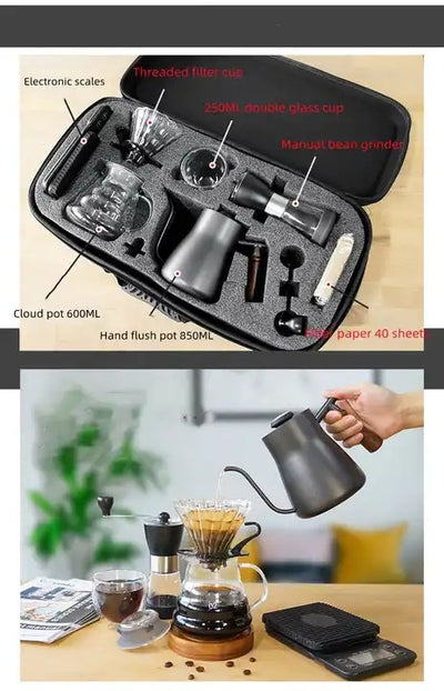 Kit Completo de Café Manual: Molinillo, Hervidor de Vidrio Doble Capa y Báscula Electrónica - Image 16