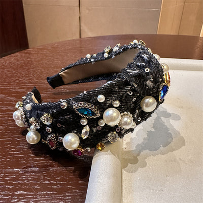 Horquilla Barroca de Denim con Cristales y Rhinestones - Image 9